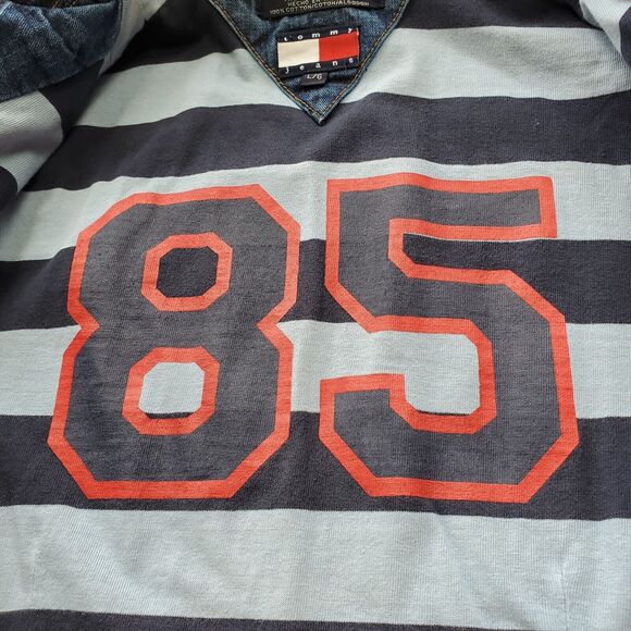 Tommy Hilfiger Y2K Vintage Womens Denim Blue Jean Jacket Large Pockets Flag Logo - Picture 4 of 12